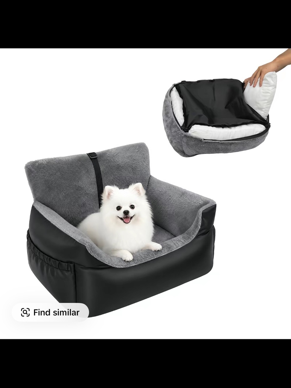 Plush Dog Car Seat with Removable Cushion - Brand new